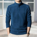 Moletom aconchegante masculino com  zíper e gola grossa