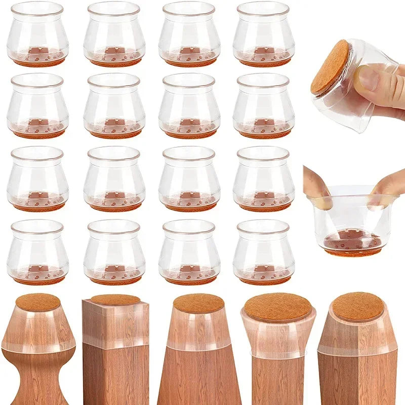 Capas protetoras ante riscos para pés de móveis em geral.